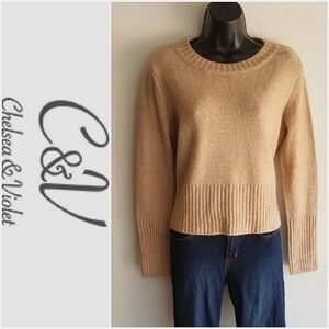 Chelsea & Violet Cropped Knit Wool Blend Sweater